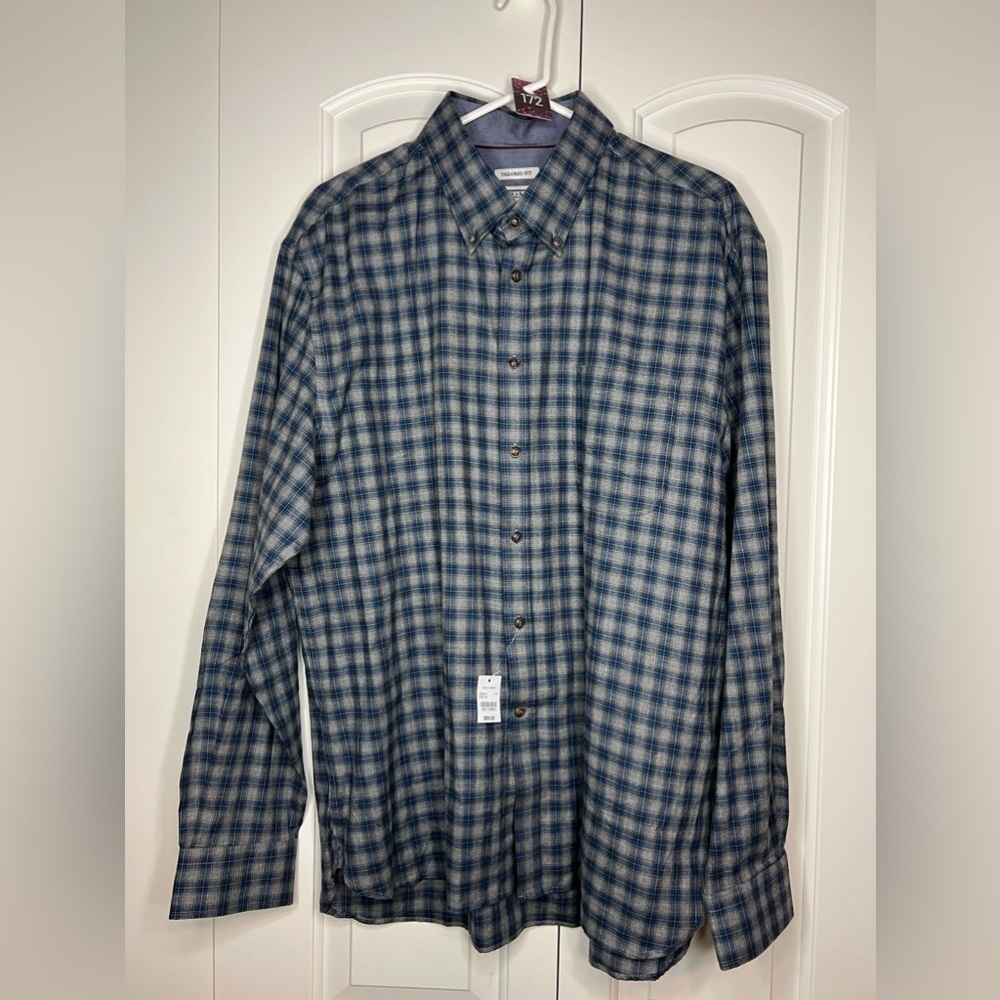 172. NWT Joseph A. Bank 1905 Tailored Fit 2x 100% cotton Button-Down Flannel